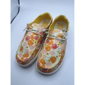 Hey Dude Wendy Watercolor Floral Shoes Womens Size 12 Spring Boho Artsy